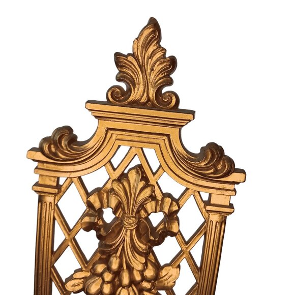 1970’s Hollywood Regency Gold Wall Plaques Set Of Two Dart Industries Syroco - Picture 8 of 14